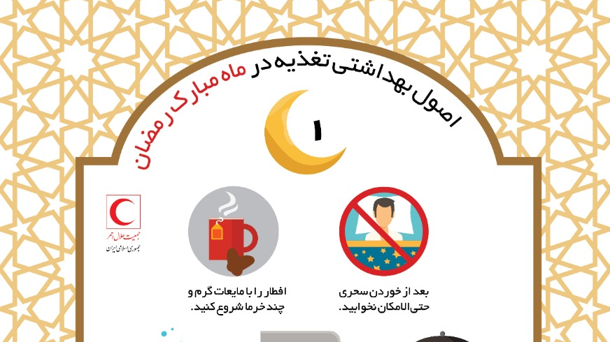 مهمترین اصول بهداشتی تغذیه در ماه مبارک رمضان کدامند؟/ اینفوگرافیک